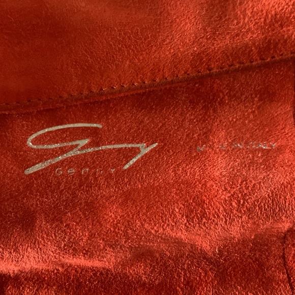 Vintage Genny, Italy, Wide Orange Suede Belt - size 46 (Large) - Picture 7 of 8